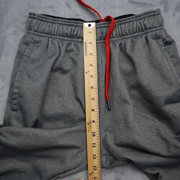 Reebok Pants Mens Gray Elastic Waist Red Drawstring Zip Pocket Sweatpants - Picture 4 of 16